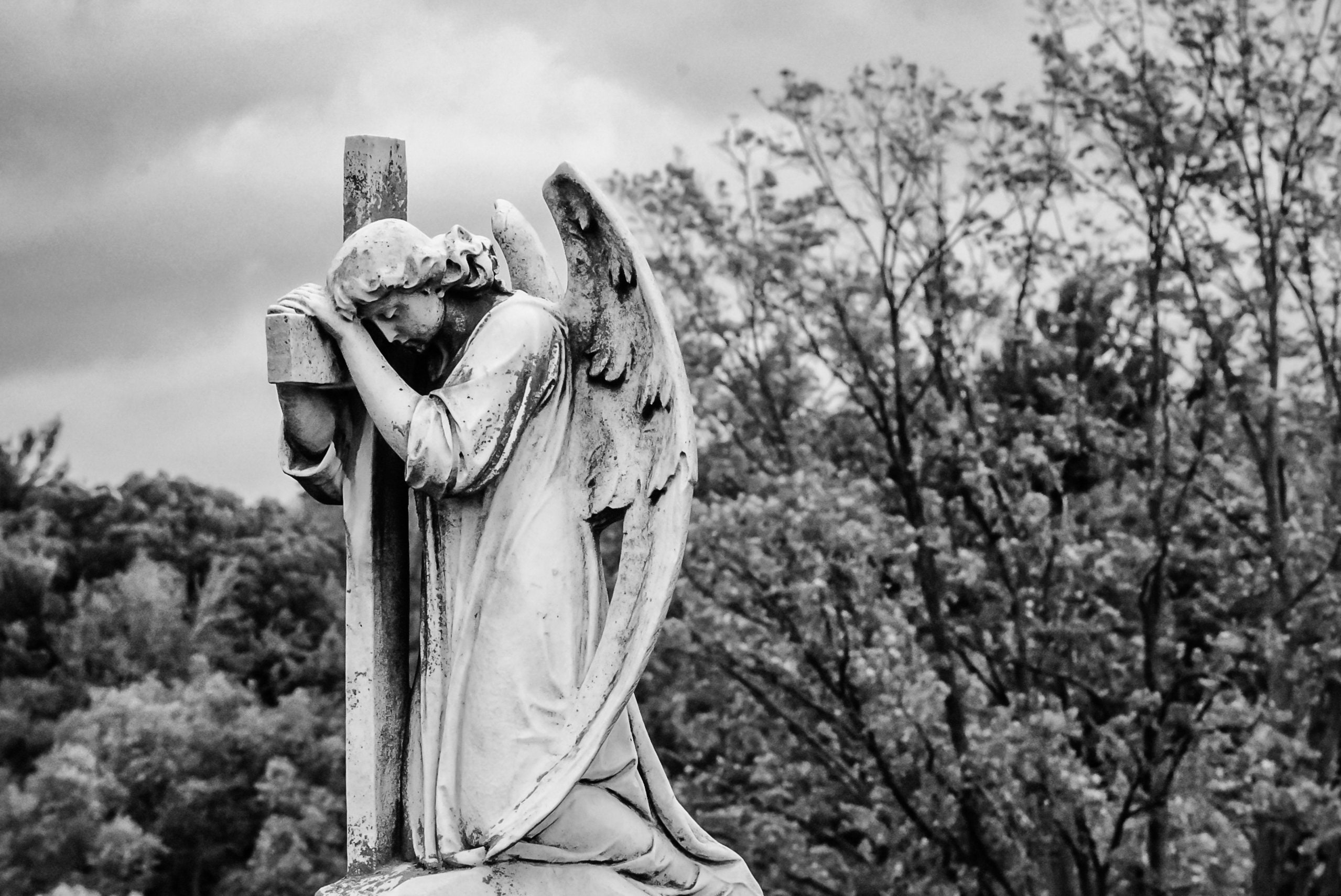 Angel Statue Victorian Black and White Photography Lovely - Etsy
