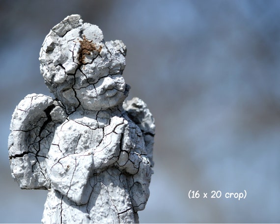 Shattered Angel Statue Fine Art Print, Weathered Winter Decor - Etsy