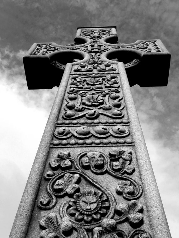 Keltisches Kreuz Komplizierte Kreuz Schwarz Weiss Fotografie Etsy De
