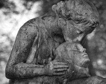 Farewell Kiss; A Poignant Statue; Grief Saying Goodbye to Loved One; Fine Art Photography; Victorian Monument