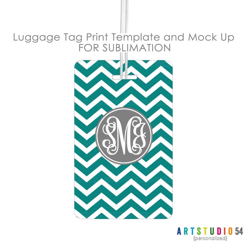 Download Sublimation Luggage Tag Print and Mock Up Template Digital ...