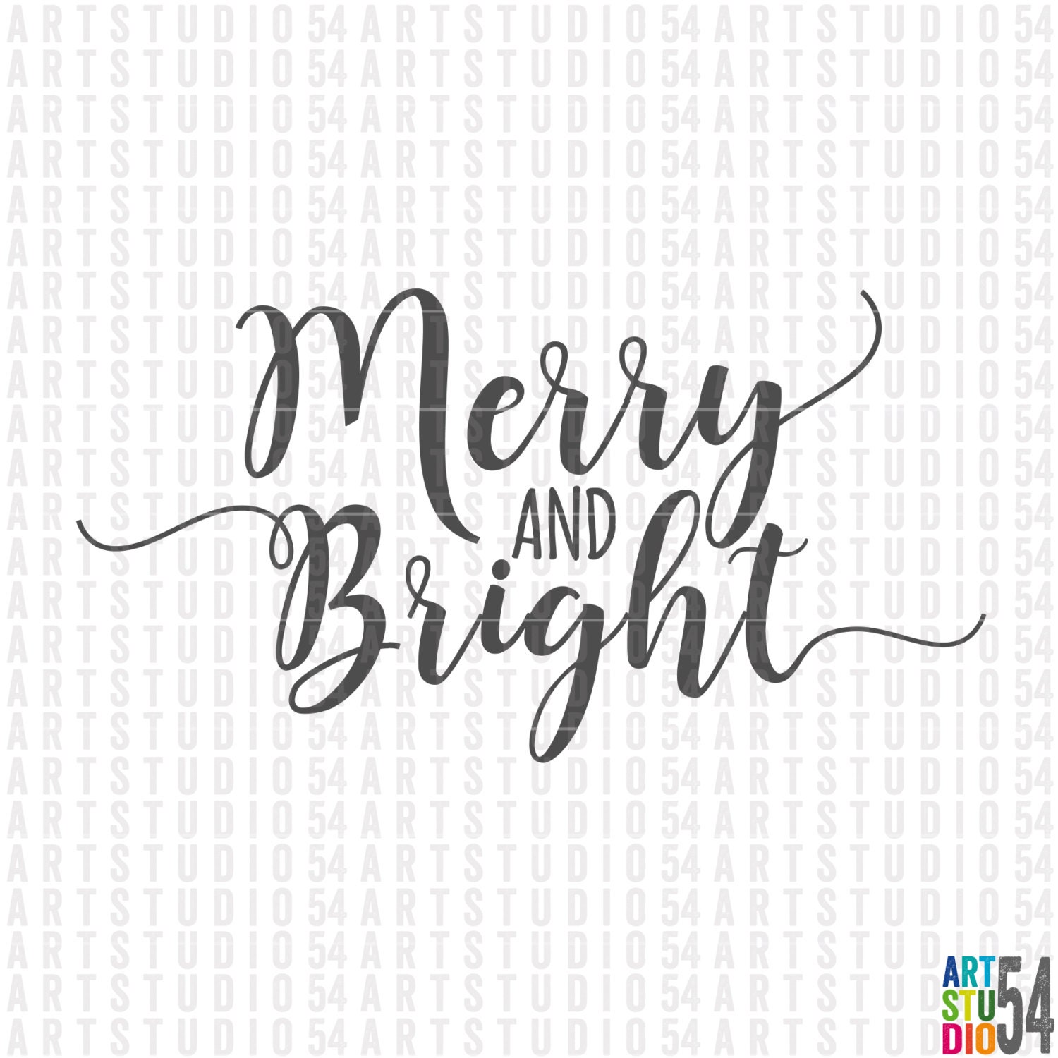 Download Merry and Bright Svg Digital File Clip Art SVG PNG | Etsy