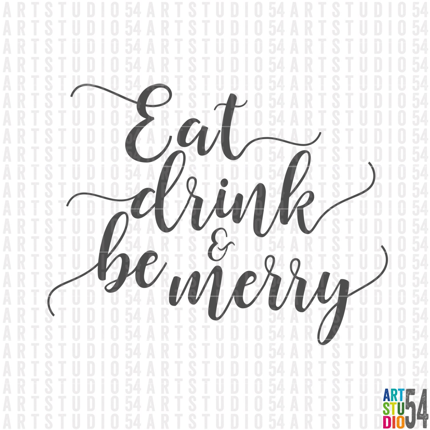 Eat Drink and be Merry Digital File Clip Art SVG PNG Etsy