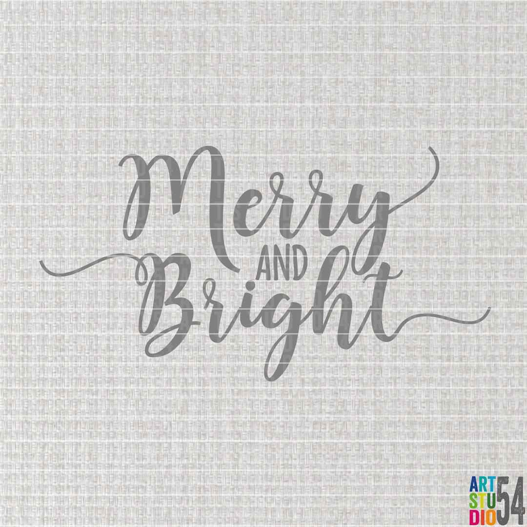 Merry and Bright Svg Digital File Clip Art SVG PNG - Etsy