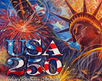 USA-250 – artystyczna reprodukcja oryginalnego obrazu impresjonistycznego Roberta Padovano