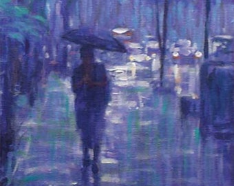 Chelsea Rain - Fine Art Giclée of an Original Painting by Robert Padovano