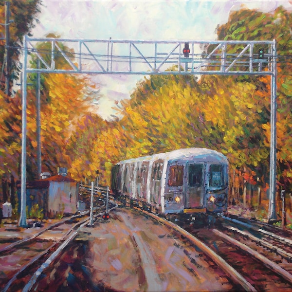 Staten Island Railroad, Autumn, - fine art giclée print of an original Impressionist painting by Robert Padovano