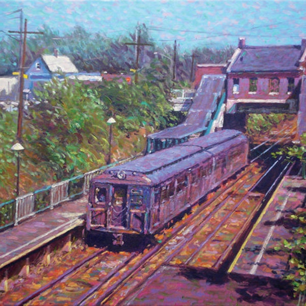 Annadale Station, - fine art giclée print of an original Impressionist painting by Robert Padovano