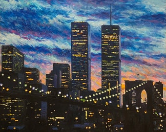 Twin Towers at Dusk - Fine Art Giclée Print of an Original