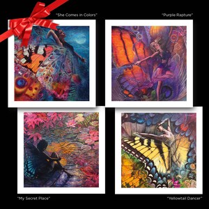 Painted Ladies Art Prints, - Holiday Gift Set of FOUR different 10x10” prints by Robert Padovano! Special Holiday Price!