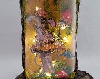 Mouse house, fairy jar, Led, fairy lights, lantern, fairy garden