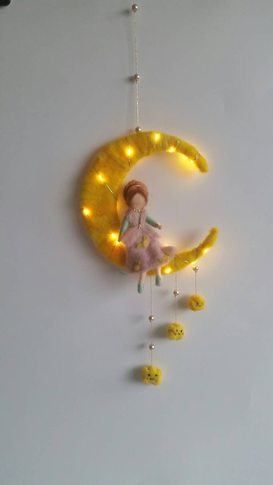 Babals  Hanging Moon And Stars Fairy Mobile 
