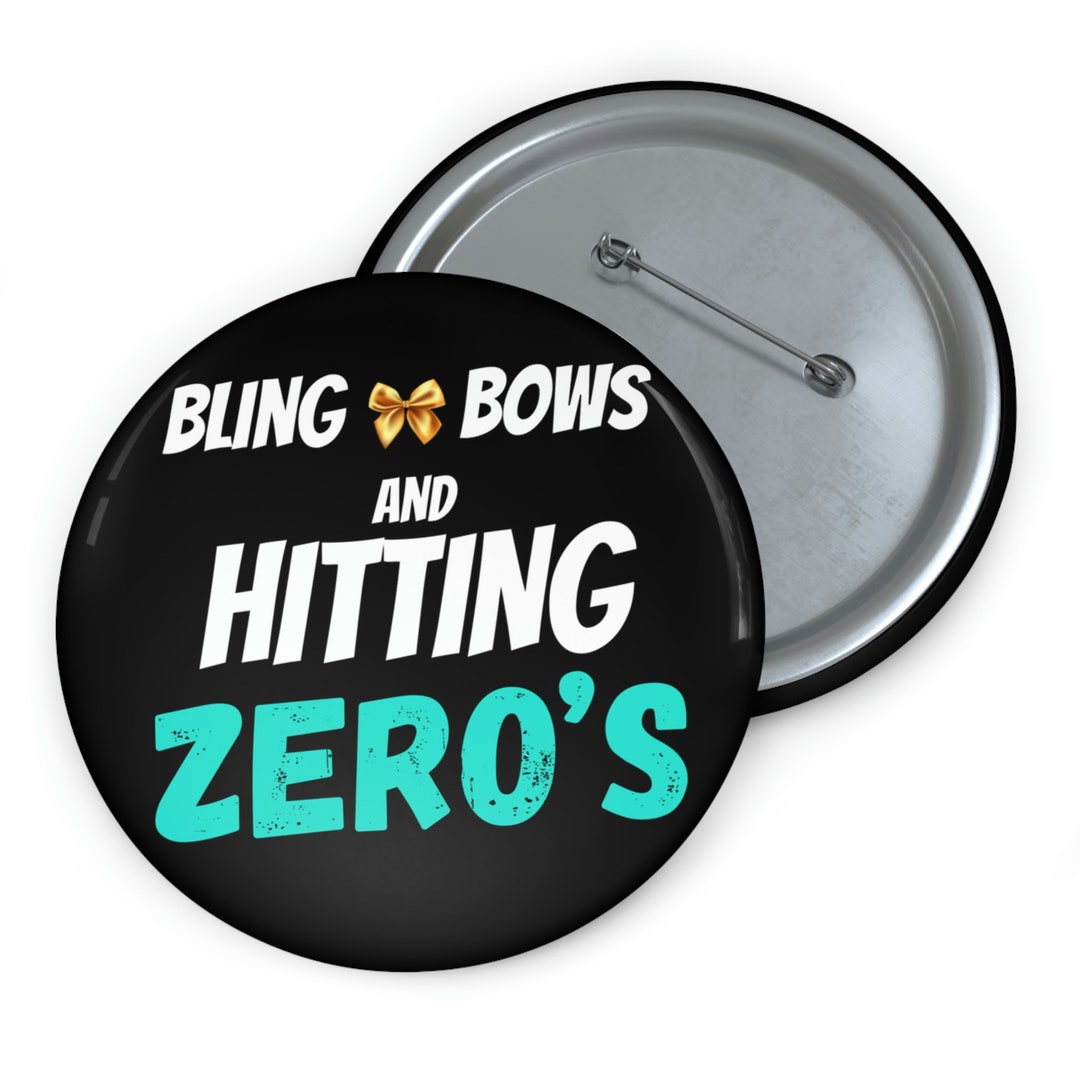 Cheerleading Hit Zero Button L Bling and Bows Cheer Button L Competitive Cheer Button L Cheer