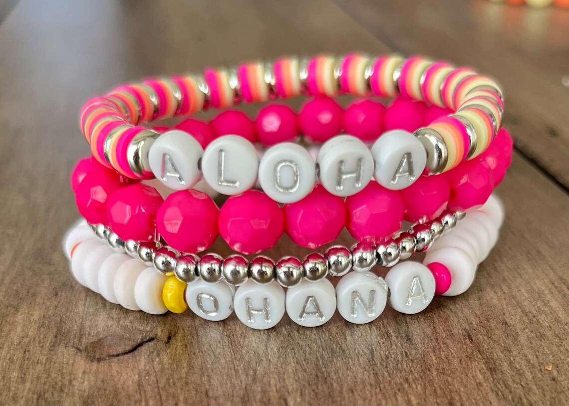Aloha Ohana Hawaiian Bracelet Stack L Tropical Bracelets L Etsy