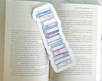 Bookish Bookmark, Hand Drawn Art, Watercolor Books, Watercolor Bookmark, Gifts for Her, Book Lovers