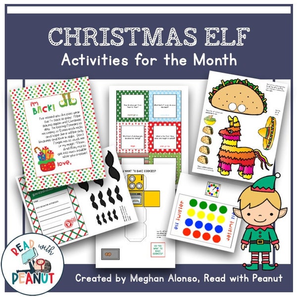 Christmas Elf Holiday Activities, Christmas Elf Costume, Christmas Elf Kit, Christmas Elf Accessories, Christmas Elf Games, Printables