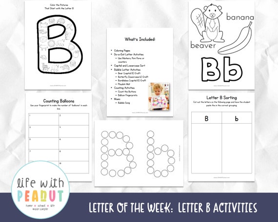 Letter B Activities Letter of the Week Recognition Alphabet