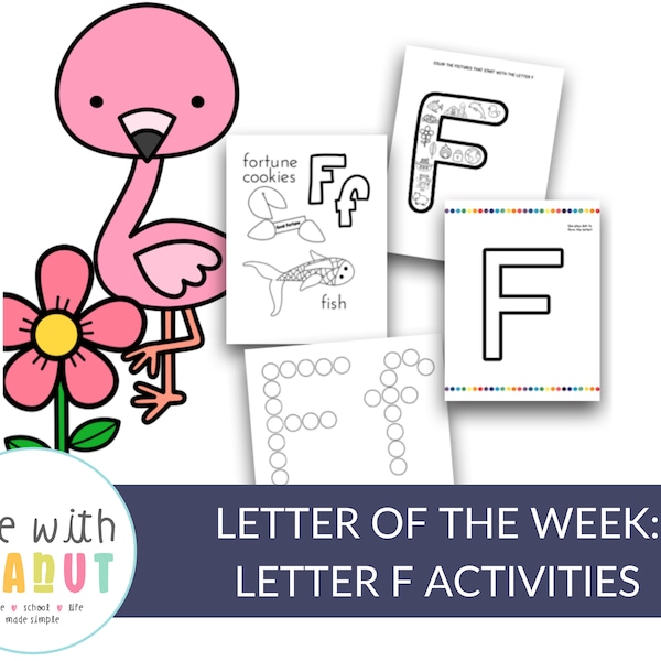 Letter of the Week, Letter F Activities. Alphabet Fun, Letter Crafts, Preschool Curriculum, Homeschool and Tot School, Letter Printables