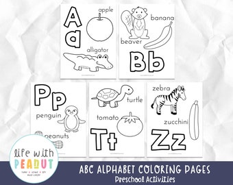 ABC Alphabet Coloring Pages, Preschool Activity, Kindergarten Activity, Homeschool, Distance Learning, Tot School, Letter of the Week