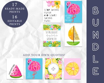 BUNDLE Growth Mindset Tropical Classroom Wall Art, Classroom Decor, Teacher Art Print, Printable Posters, Inspirational Art Kids, Homeschool