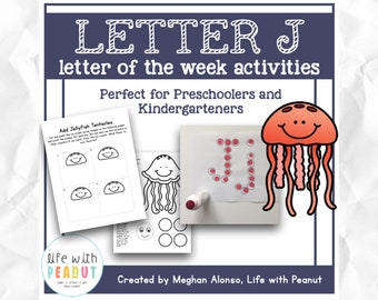 Preschool Letter of the Week Curriculum, Letter J Activities and Crafts, Morning Work, Literacy Centers, Math Centers, Fun Kid Printables