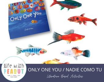 Only One You, Nadie Como Tu Literature Based Activities for Preschool, Kindergarten, Homeschool or Spanish Class, Printables, Be Unique