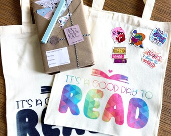 World Book Day Gift, Reading Tote, Blind Date with a Book, Gifts for Book Lovers, Bookmark, Bookish Stickers, Reading Log, Gifts for Her