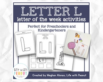 Preschool Letter van de Week Curriculum, Letter L Activiteiten en Ambachten, Ochtendwerk, Alfabetiseringscentra, Wiskundecentra, Leuke kinderprintables