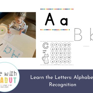 Aprenda la letra, reconocimiento del alfabeto, carteles del alfabeto, haga un punto, plan de estudios preescolar, educación en el hogar y escuela para niños pequeños, imprimibles de letras