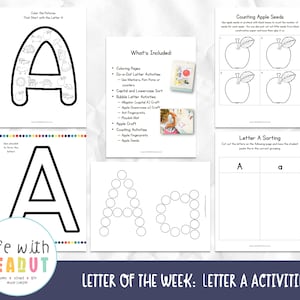 Letra de la Semana, Actividades de la Letra A. Diversión con el alfabeto, manualidades con letras, plan de estudios preescolar, educación en el hogar y escuela para niños pequeños, imprimibles de letras