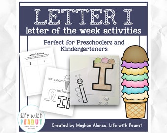 Preschool Letter of the Week Curriculum, Letter I Activities and Crafts, Morning Work, Literacy Centers, Math Centers, Fun Kid Printables