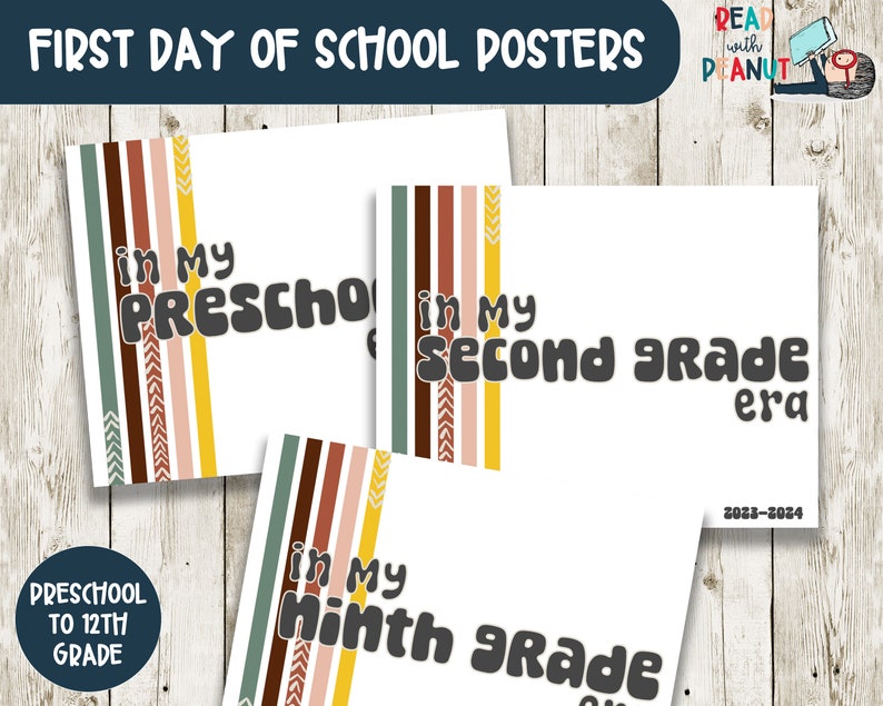 First Day of School Posters, Welcome Back, First Day of an Era, In My First Day Era, First Day of School Sign, First Day of Kindergarten image 1