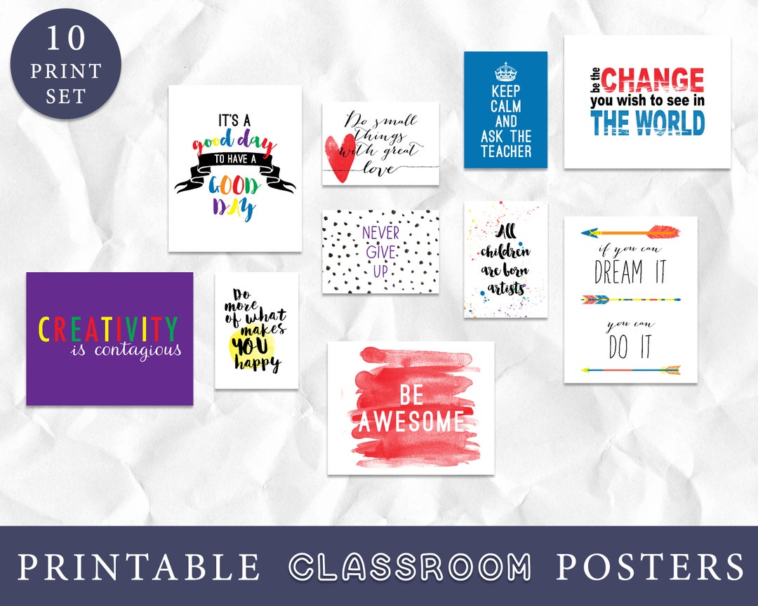 Classroom Decor, Kid's Wall Art, Inspirational Art Quotes, Rainbow ...