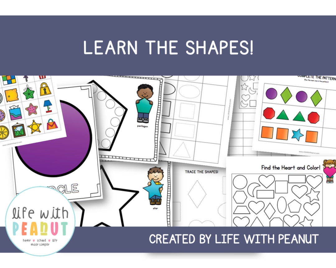 Learn the Shapes, Shape Tracing, Preschool Curriculum, Homeschool and ...