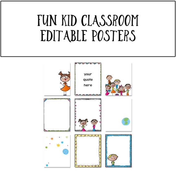 Editable Fun Kids Classroom Decor Doodle Classroom Art Etsy