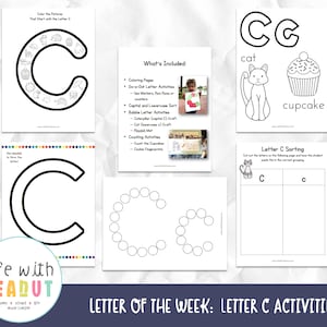 Reconocimiento de la letra de la semana, actividades de la letra C, diversión con el alfabeto, manualidades, plan de estudios preescolar, educación en el hogar y escuela para niños, letras imprimibles