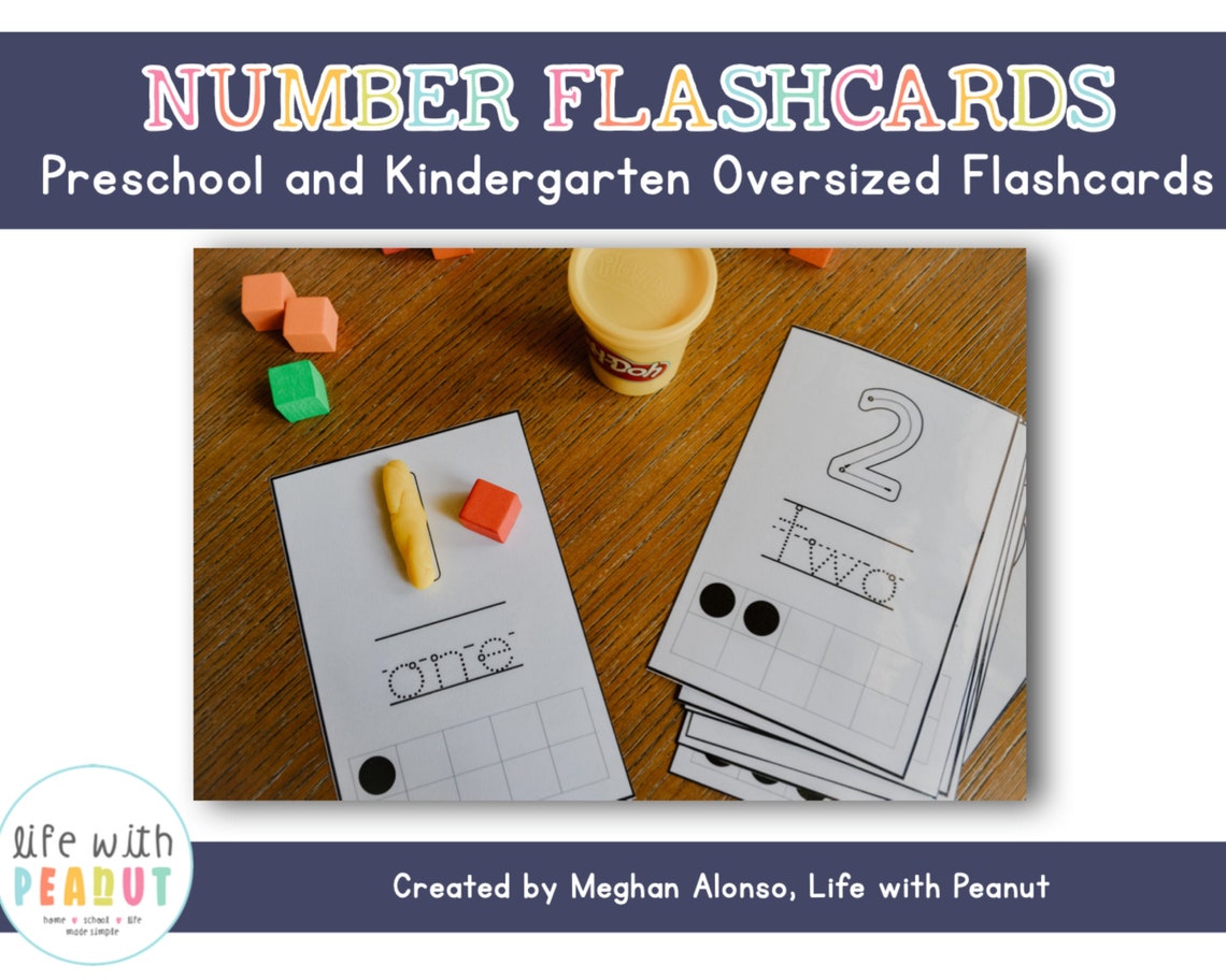 Number Flashcards, Oversized Cards, Counting 1-10, Play-doh Games ...