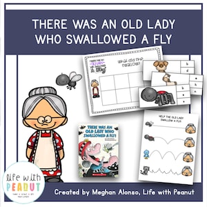 There was an Old Lady who Swallowed a Fly - Literature Based Activities for Preschool, Kindergarten, Homeschool, Literacy Centers