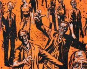 Orange Alexander Henry Fabric Walking Undead Walker Zombies Halloween Zombie