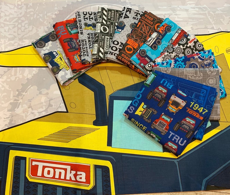 10 Squares Tonka 42 Piece Bundle #95060106SQU Cotton Woven Fabric Camelot Fabrics Licensed Tonka Truck