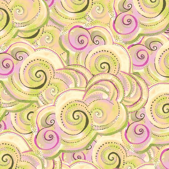 LB Sea Goddess Elegant MetalliFish Print by Laurel Burch for Clothworks