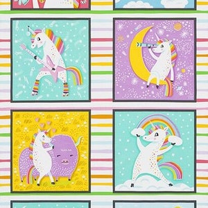 Rainbow Panel Magical Rainbow Unicorns by Robert Kaufman Rainbow Panel Magical Rainbow Unicorns by Robert Kaufman