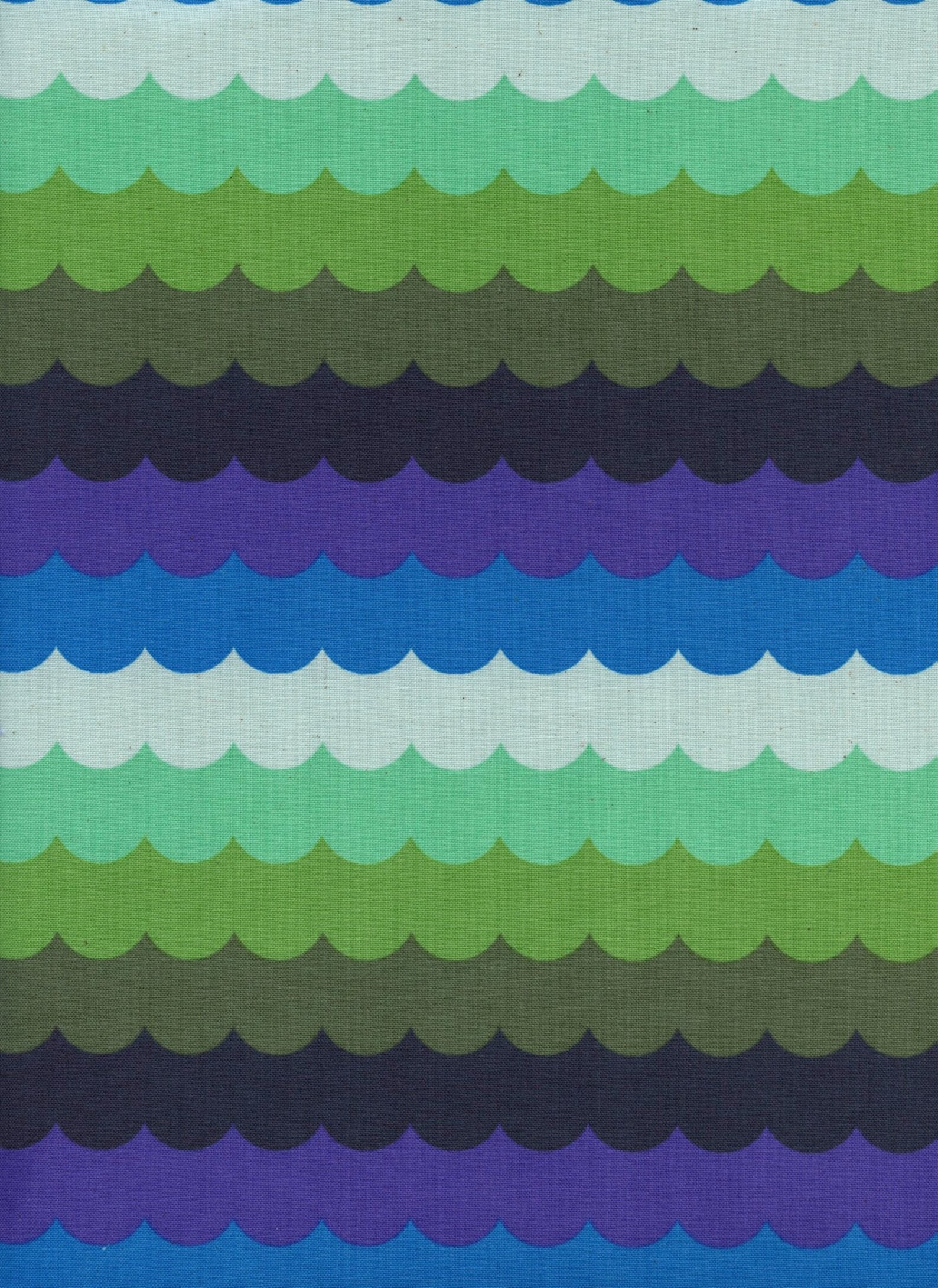 Cotton Steel Fabric Panorama Ocean Scallops in Landscape Etsy