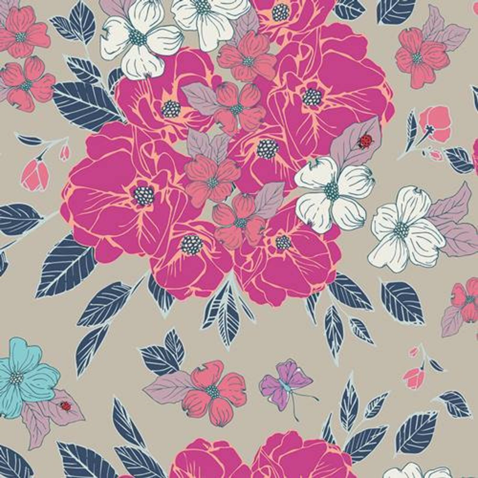 CLEARANCE Art Gallery Fabric Flowery ChantWild Cotton Etsy