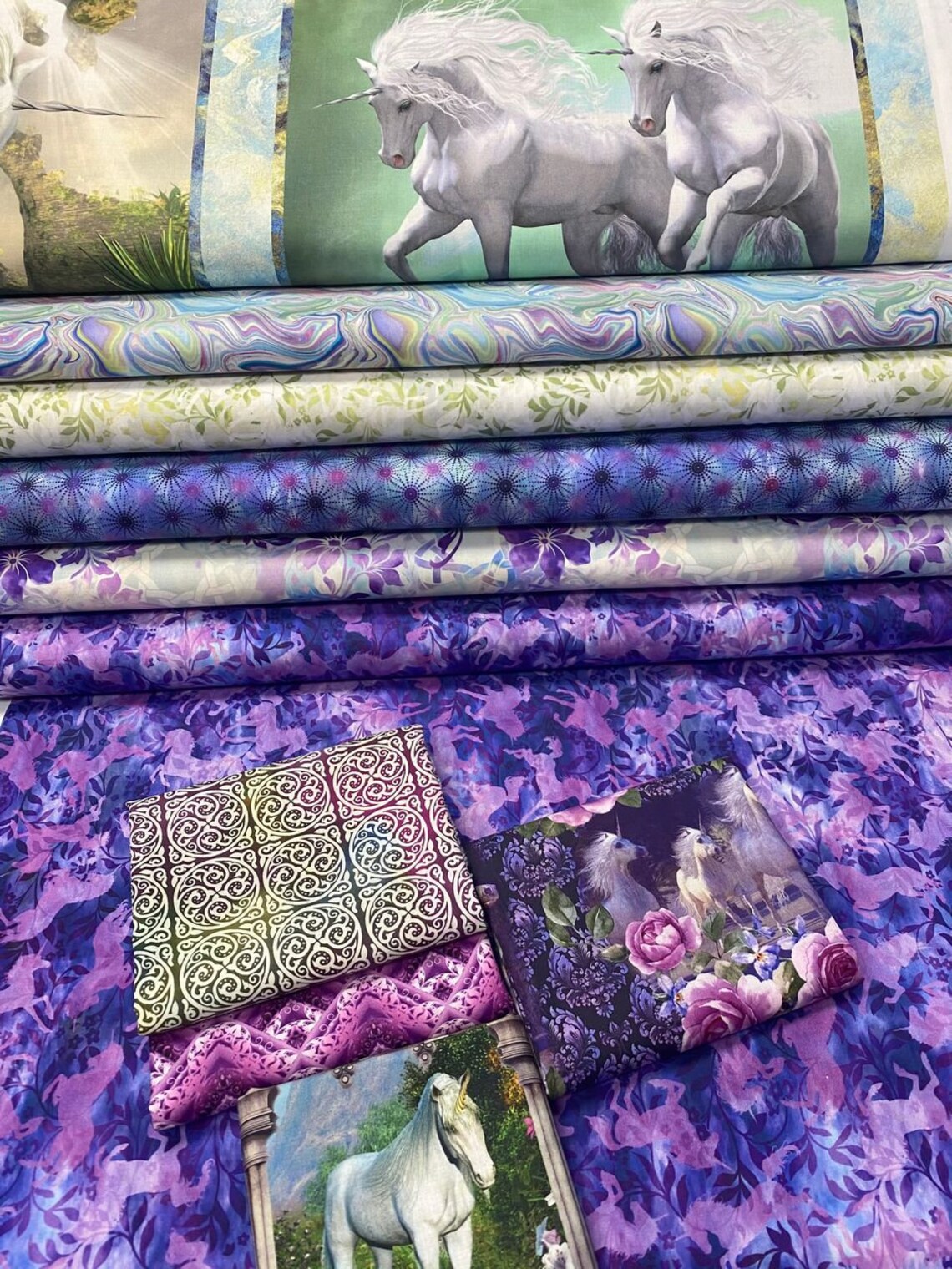 In The Beginning Fabrics Unicorns 36 Panel 1un_1 Etsy