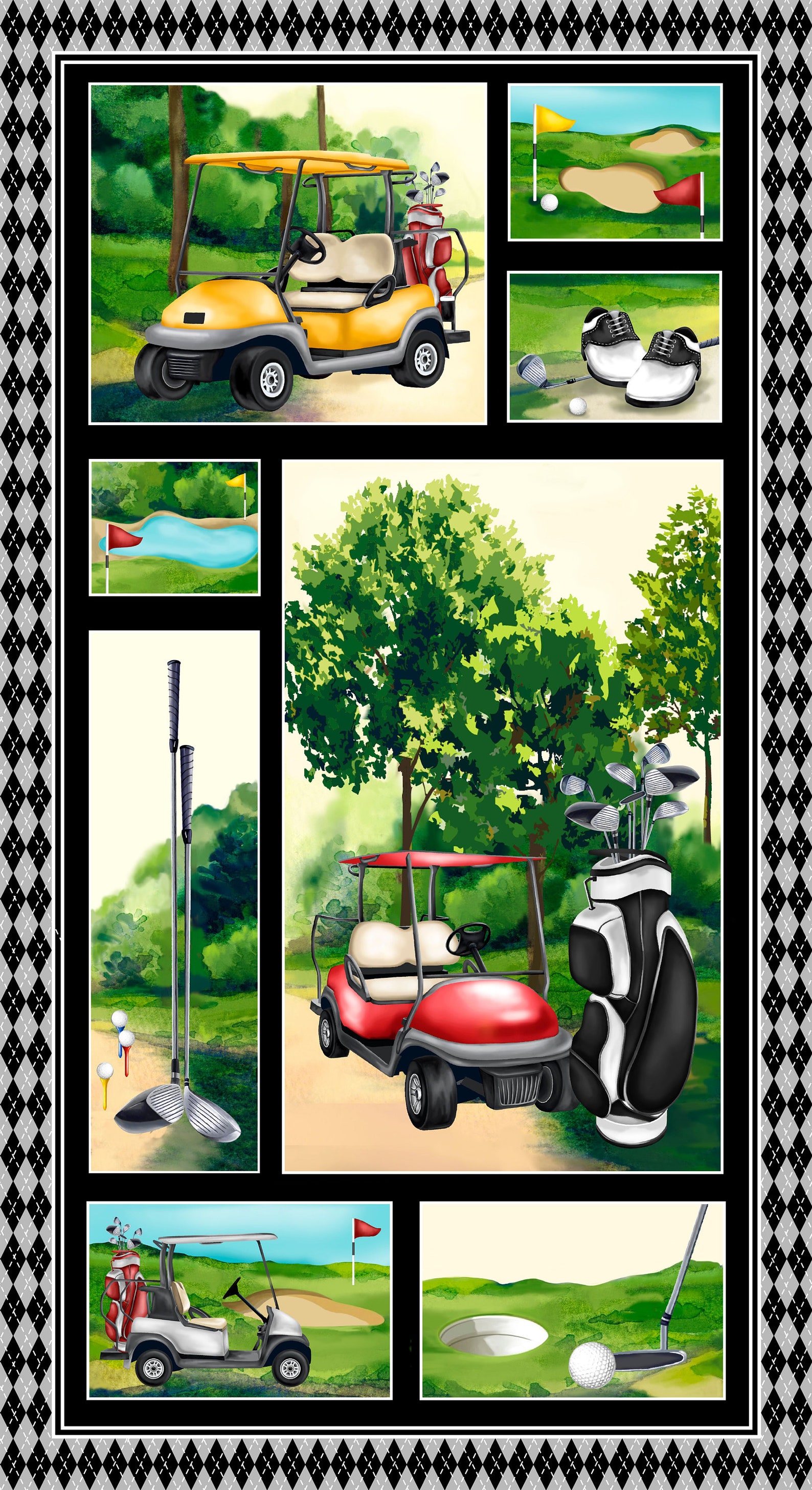 Blank Quilting Back Nine 24 Panel Golf Green | Etsy