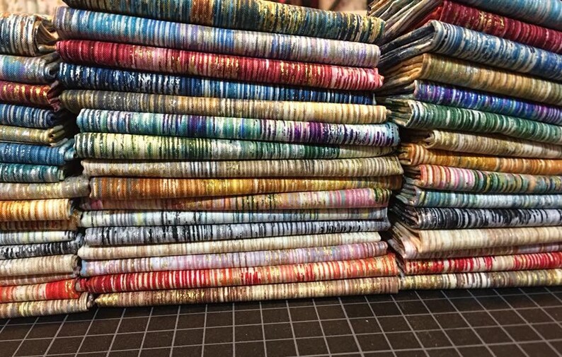 Robert Kaufman Fabrics Fusion Brushwork Jewel Metallic Etsy