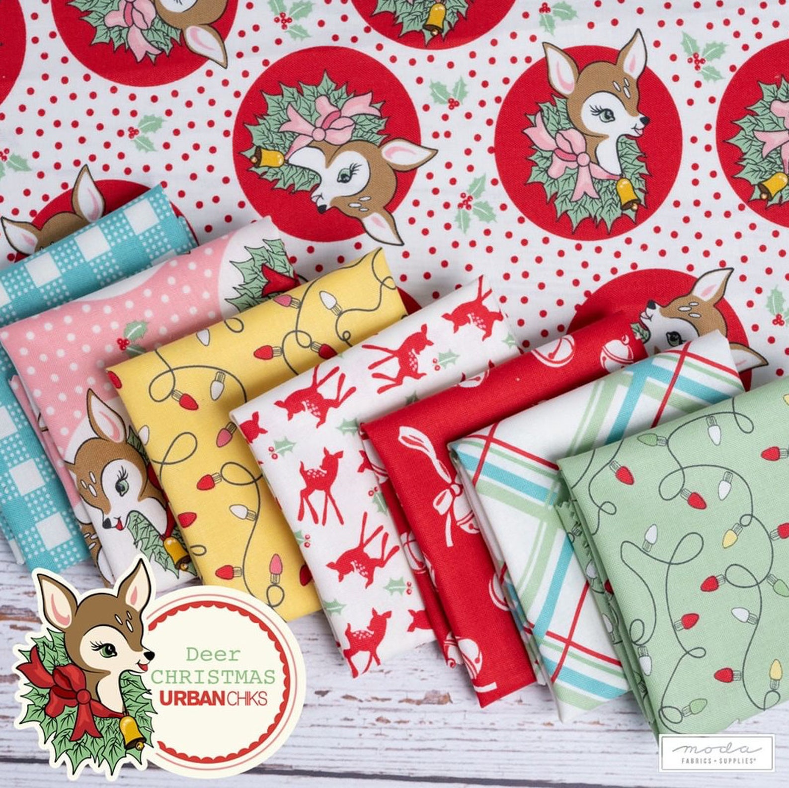 Moda Fabrics Deer Christmas by Urban Chiks 10 Layer Etsy