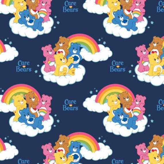 Care Bears Grumpy Bear Navy Camelot 100/% cotton fabric by the yard