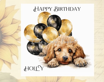 Buon Compleanno Barboncino | Mamma cane barboncino | Biglietto d'auguri divertente barboncino | Biglietto di compleanno per cane barboncino | Cartoline d'auguri del cane barboncino - Italia